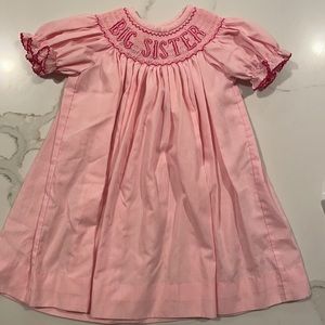 Classic Whimsy smocked pink Big Sister dress
